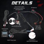 Wiring Harness, OFFROADTOWN 2 Lead Heavy Duty Wiring Harness Kit for Fog Lights LED Work Light bar LED Pods 12V 40A Fuse Relay Rocker Switch Relay for Trucks ATV UTV Boat - Image 3