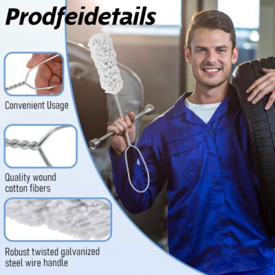 Lemecima 12 Pack Tire Lube Brush Applicator Swabs 11.8 Inches Extra Long Handle Tire Lubricant Applicator for Changing Tires - Image 3