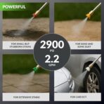 Giraffe Tools Grandfalls Retractable Pressure Washer Pro, Wall Mount Pressure Washer, Electric Power Washer, Automatic Rewind, Max 2900PSI 2.2GPM, Dark Silver Case with 100ft Pressure Hoses - Image 3
