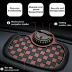3-in-1 Car Dashboard Anti-Slip Mat, 360° Rotatable Phone Holder with Temporary Parking Number, Universal Fit Non-Slip Pad for Car/SUV, Washable Reusable (Brown, 1PC) - Image 6