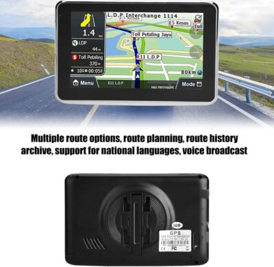 5 Inch Universal Car Navigator, Map with Capacitive Screen for Smoother Touch, Multiple Route Options with Voice Broadcast, for Cars Bikes Trucks - Image 4