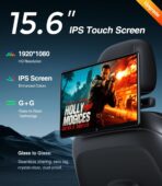 15.6inch Android 13 Headrest Monitor Car TV Touchscreen Entertainment System for Backseat,Support Phone Wireless Mirroring Sync Screen HDMI Bluetooth USB SD 4K Video Playback (2G+32G(2PCS)) - Image 8