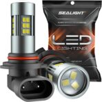 SEALIGHT 9006 Fog Lights LED Bulb, 9006 Hb4 LED Fog Light Bulbs 1:1 Size 9006 Bulb Plug And Play, 6000k Xenon White Light Pattern, Pack of 2