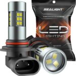SEALIGHT 9006 Fog Lights LED Bulb, 9006 Hb4 LED Fog Light Bulbs 1:1 Size 9006 Bulb Plug And Play, 6000k Xenon White Light Pattern, Pack of 2