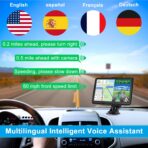 GPS Navigation for Car Truck Navigator Latest Maps 7 Inch Touch Screen Vehicle GPS Commercial Trucker Navigation Voice Speeding Warning Free Lifetime Update of World Maps - Image 2