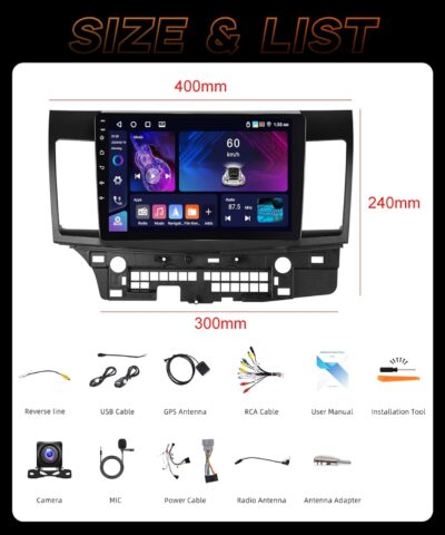 4G+64G Rimoody Android 15 Car Radio Wireless Carplay for Mitsubishi Lancer 2008-2017, 10.1 Inch Car Stereo Android Auto GPS Navigation 5G-WiFi EQ Touch Screen Bluetooth 5.0 SWC Backup Camera - Image 8