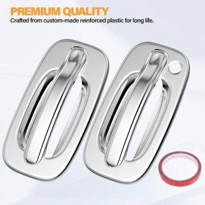 Tutor Auto Chrome Door Handle Covers Compatible with 99-06 Chevrolet Silverado Tahoe Avalanche Suburban | 99-06 GMC Yukon Sierra |02-06 Cadillac Escalade W/O Passenger Side Keyhole - Image 3