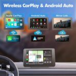 Hieha Car Play,Wireless Portable with Apple CarPlay and Android Auto Screen for Car,7" HD Touch Screen Car Stereo with Mirror Link,Backup Camera,Bluetooth5.2,GPS Navigation,AUX,FM for All Vehicles - Image 2