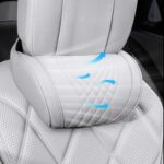 Car Neck Pillow for Driving Memory Foam Headrest Nappa Leather Head Rest for Most Cars SUV Home Office Traveling