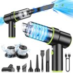 CODN Handheld Car Vacuum Portable Cordless 12000PA, 2 in 1 Handheld Vacuum Cleaner and Air Duster with Multi-Nozzles and LED Light, Mini Hand Held Vacuum Rechargeable for Home, Car, Office, Pet Hair