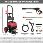PowerSmart Electric Pressure Washer, 1.8GPM 4000PSI Max Power Washer with 35FT Power Cord & 27FT Hose, Soap Tank,Spray Gun - Image 5