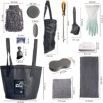 24Pcs Car Detailing Cleaning Kit Interior,Car Wash Bucket Cleaner Kits Supplies,Auto Detail Washing Care Exterior Set Tools with Sponge,Tire Brush,Trash Bag and Tire Cleaning Hook - Image 2