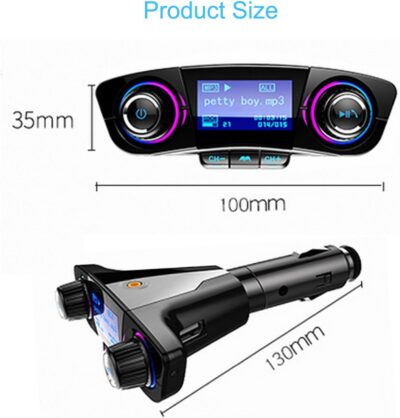 Bluetooth FM Transmitter Handfrees-Calling Radio Adapter Car Kit with Dual USB Port MP3 Player Support TF Card USB Flash Drive - Image 8