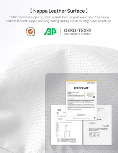 TPARTS Leather Armrest Support Cushion for All Tesla Model Y/3/X/S Tesla Armrest Decor Interior Accessories Memory Foam Console Pillow Elbow Rest Cover Pad (White) - Image 5