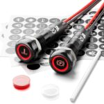 2Pcs 8MM 12V-24V LED Indicator Light with 180 Changeable Symbols, IP67 Waterproof, Pre-Wired Customizable Pilot Dash Directional Warning Lights for Car Truck Boat Marine RV Off-Road(Red)