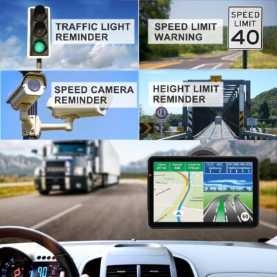 GPS Navigation for Car Truck Navigator Latest Maps 7 Inch Touch Screen Vehicle GPS Commercial Trucker Navigation Voice Speeding Warning Free Lifetime Update of World Maps - Image 3