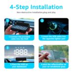 Heads up Display for Cars Windshield, Car HUD Display, Plug & Play USB, MPH/KMH Switch, Speed Calibration, Adjustable Brightness, Overspeed Alert, Large Font Display - Image 7