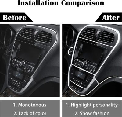 Car Interior Trim Strips,Universal 33ft Car Electroplating Decoration Styling Door Dashboard, Flexible Interior Trim Accessories with Installing Tool(Silver) - Image 5