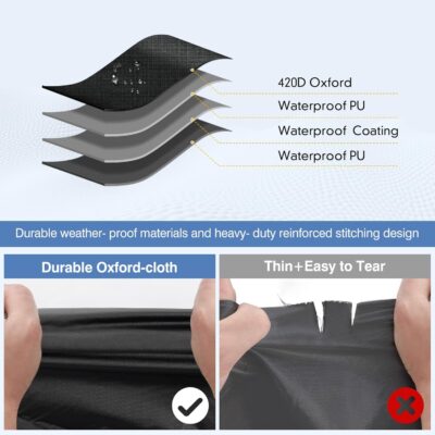QUNSUNUS Waterproof Truck Cover for Chevrolet C/K 1500/2500/3500 1988-1999, Outdoor Truck Cover with Zipper, Full Exterior Car Covers for Automobiles All Weather with Wind, Sun, UV and Dust Protection - Image 3