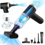 2-in-1 Handheld Vacuum & Blower with 20000PA Suction – 0.76 lb Weighs Mini Vacuum Cleaner Cordless for Quick Car, Home, Hand Vac with HEPA Filter & 5 Attachments