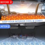 Semi-Truck Sun Shade for Windshield and Side Windows | 300T Sunshade Maximum Coverage | Block Sun Heat Rays |Fits for Semi, Commercial & Big Rig Truck, RV (Side Velcro)… - Image 3