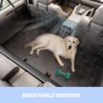 ELLINI Dog Car Seat Cover for Back Seat, Hard Bottom Back Seat Extender for Dogs, Holds 400lbs, 600D Heavy Duty Scratch-Proof Waterproof Dog Hammock for Car, SUV - Image 5