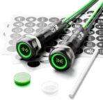 2Pcs 8MM 12V-24V LED Indicator Light with 180 Changeable Symbols, IP67 Waterproof, Pre-Wired Customizable Pilot Dash Directional Warning Lights for Car Truck Boat Marine RV Off-Road(Green)