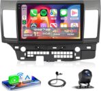 4Core 4G+128G Android 15 Car Stereo Radio for Mitsubishi Lancer 2008-2017, Rimoody Wireless Carplay Andorid auto Mirror Link 10'' INCELL Touchscreen GPS WiFi Bluetooth 5.0 FM/RDS EQ SWC Backup Camera