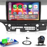 4Core 4G+128G Android 15 Car Stereo Radio for Mitsubishi Lancer 2008-2017, Rimoody Wireless Carplay Andorid auto Mirror Link 10'' INCELL Touchscreen GPS WiFi Bluetooth 5.0 FM/RDS EQ SWC Backup Camera
