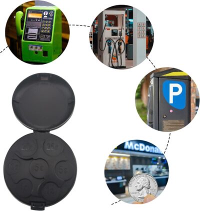 MUDOR Portable Coin Organizer, Car Change Holder, Pocket Coin Case for Penny, Nickel, Dime, Quarter Storage (Black) - Image 6