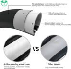 Achiou Blue Car Steering Wheel Cover Universal 15 inch with Grip Contours, Leather Auto for Men and Women Non-Slip Breathable Soft and Comfortable - Image 5