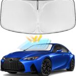 for Lexus is 2021-2026 Windshield Sun Shade-4 Layers Car Sunshade for Lexus IS250 IS350 IS300 IS460 F Sport Front Windows Shade Cover Custom Fit is Sun Visor 250T Shade Blocks UV Rays Car Accessories