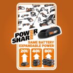 WORX WX030L 20V Power Share Cordless Cube Vac Compact Vacuum, Black - Image 8