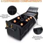 HEYTRIP Large Trunk Organizer With Built-in Leakproof Cooler Bag, 2 Tie-Down Straps, 4 Removable Dividers, Foldable Cover, Built with 2mm PE Board - Image 5