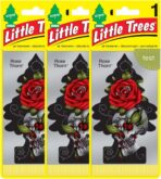Little Trees Car Air Freshener | Hanging Paper Tree for Home or Car | Rose Thorn | 6 Pack