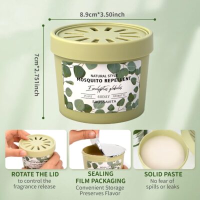 Diffusers for Home Lemonglass Scent 2 Pack, Bathroom Diffuser Round Shape for Office, Air Freshener Diffuser Gel Leak-Proof Car & Room, Bathroom Scent Diffuser Gift for Friends and Family - Image 6