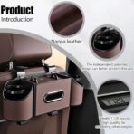 Back Seat Car Organizer,4 in 1 Multifunctional Car Back Seat Storage Box with Drink Cup Holder Tissue Box, for Hold Phone,Snacks, Drinks, Handbag - Image 2