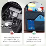 Car Seat Back Hanging Bag, PU Leather Automotive Seat Back Organizer, Multipurpose Vehicle Travel Essentials Accessories for Kids & Adults, Universal for Most Cars (Black) - Image 4