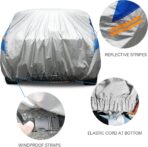 Hatchback Car Cover Waterproof All Weather for Automobiles, Outdoor Full Car Cover Snowproof Windproof UV Protection, Universal Fit for Hatchback. (Fit Hatchback Length up to 178 inch, Silver) - Image 4