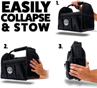 Chemical Guys Quick Load Collapsible Detailing Car Caddy Organizer & Storage – Portable Wash and Garage Organizer for Supplies, Tools and Accessories – Durable Black Design for Cars, Trucks & Home | Quick Load, Collapsible, For Cars, Trucks, SUVs, RVs - Image 3
