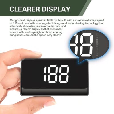 Pack-1 Car Heads Up Display, Universal High Definition Windshield Speedometer Projector, Car HUD Digital Speedometer, for Most Cars, Trucks, SUVs (White #2) - Image 3