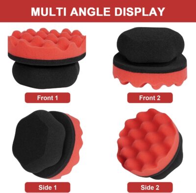 2 Pack Large Tire Shine Applicator Pad, Tire Hex Grip Applicator, Tire Shine Car Detailing Foam Sponge Tool, Reusable Car Cleaning Supplies After Car Wash Tire Cleaner for Applying Tire Shine - Image 3