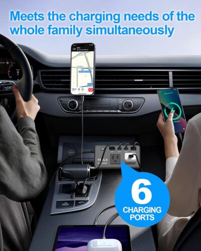 300W Car Power Inverter - YSOLX Dual DC 12V to 110V AC Car Outlet Adapter to Wall Plug, 24W Fast Charging USB-C&USB-A, Portable ​Charger Converter with for Laptops, Phones - Image 3