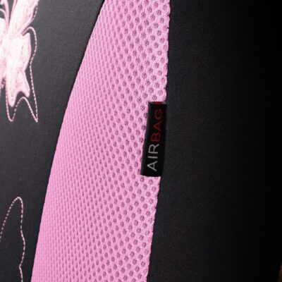 Flying Banner Butterfly car seat Covers ful Set Fashion Universal Lady Woman Female Rear Bench Split Colorized (Pink, Full Set - Lace) - Image 5