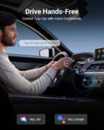 2-in-1 Mini Wireless CarPlay Adapter for iOS Android Auto Plug and Play Low Latency Portable Carplay Adapter Converts Wired to Wireless CarPlay for iOS10+/Android 11+, Gray - Image 2