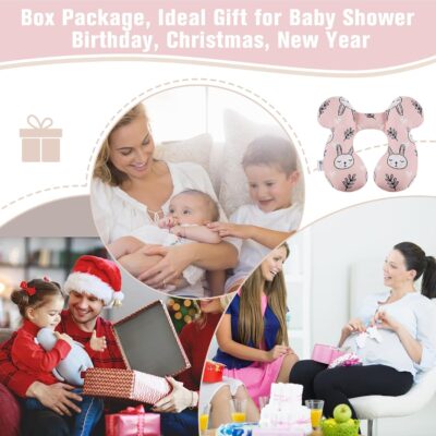 vocheer Baby Travel Pillow(Upgraded), Head and Neck Support Pillow for Pushchair, Car Seat,Stroller, Bouncer, Cotton (White Bear) - Image 7