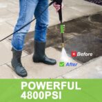 Pressure Washer 4800 PSI Power Washers Electric Powered with 33ft Pressure Hose, 4 Nozzle and Foam Cannon, Powerwashers for Home, Cars, Patio, Light Green - Image 2
