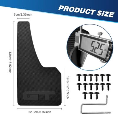 4 Pcs Universal Black Soft Rubber Mud Flaps - Prevent Mud Splashes, Enhance Appearance, Easy Install, Waterproof & Scratch Resistant - Ideal for Sedan SUV and Urban/Suburban Cars -GT - Image 6
