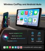 10" Android 13 Car Stereo for Toyota Camry (2015-2017) Radio Upgrade with Wireless CarPlay Android Auto, QLED Touch Screen, GPS Navigation, 5G WiFi, 1080P Backup Camera, SWC Support - Image 3