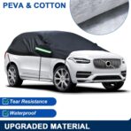 Universal SUV Half Car Cover Waterproof All Weather, Hail Protector Car Body Covers Outdoor Indoor for All Season Windproof Dustproof UV Resistant Snowproof Protect Your Windshield and Roof - Image 3